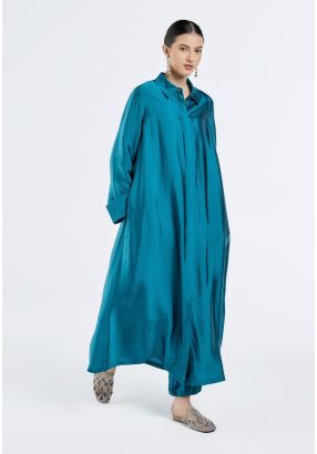 Crinkled Satin Shirt Dress- Ramadan Style