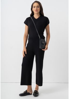 Knitted Solid Straight Leg Trouser