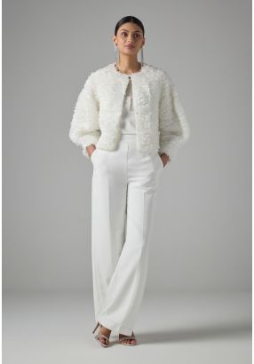 High-Waist Solid Wide Legs Trousers