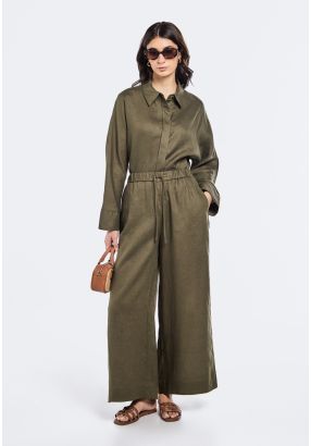 Wide Leg Linen Trousers