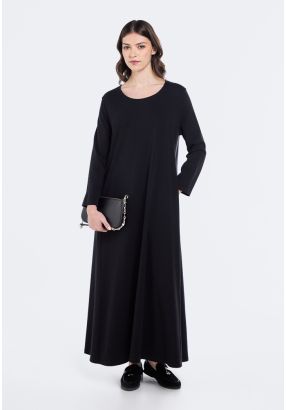 Solid A-Line Maxi Basic Dress