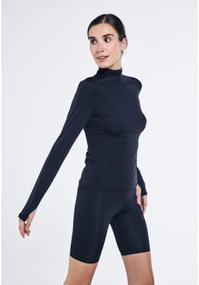 High Neck Long Sleeve Basic Top