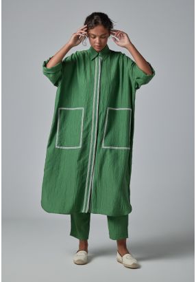 Solid Crinkled Drop Shoulder Abaya