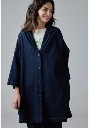 Solid Oversized Denim Jacket