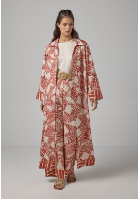 Printed Wide Leg Trousers