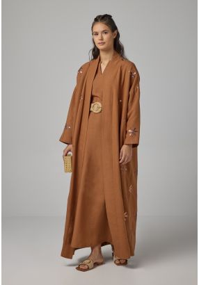 Embroidered Sequin Maxi Abaya  