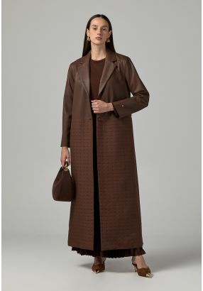 PU Leather Quilted Coat