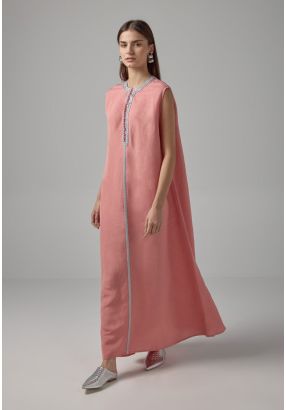 Sleeveless Flared Lurex Kaftan Dress
