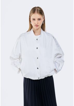 Drawstring Hem Bomber Jacket