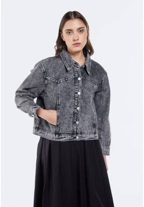 Strass Embellished Denim Jacket