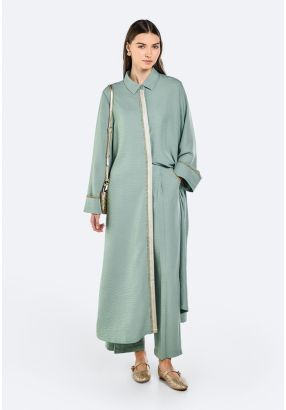 Crinkled Lace Embellished Trousers