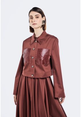 Solid Monogram Details Jacket