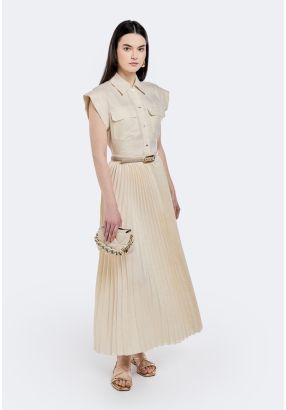 Pleated Lurex Dress