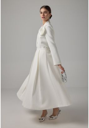 Solid Pleated Maxi Skirt