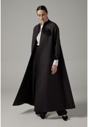 Flowers Patch Long Sleeve Maxi Abaya