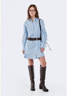 Striped Belted Tunic Shirt