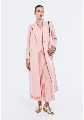 Solid Notched Collar Coat