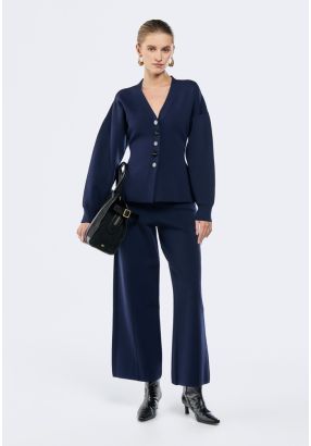 Seam Details Knitted Trousers