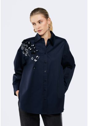 Floral Sequin Embellished Shirt