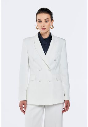 Double Breasted Notched Collar Blazer