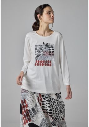 Printed Motif At Front T-shirt