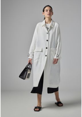 Single Tone Long Sleeve Textured Coat