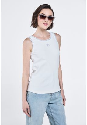 Crystal Embellished Basic Top