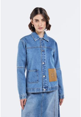 Embroidered Monogram Denim Jacket