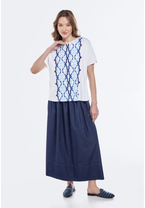 Pleated Tencel Maxi Skirt