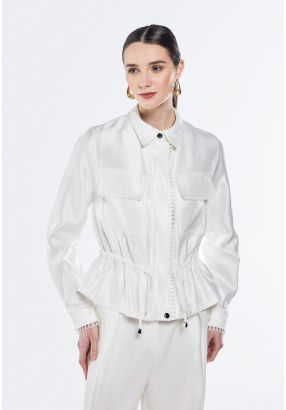 Lace Trim Metallic Jacket