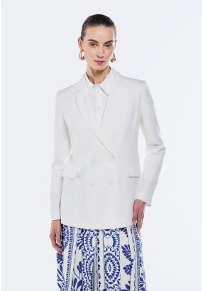 Solid Notched Collar Blazer