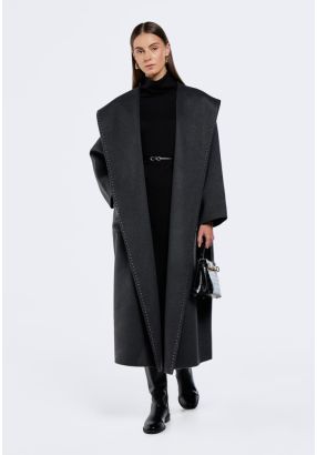 Studded Wool Overcoat