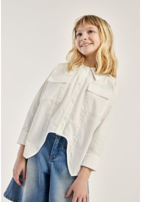 Asymmetrical Hems Solid Shirt