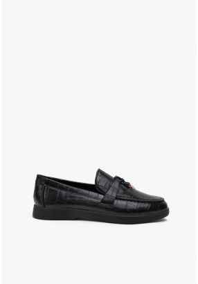 Charms Embellished Textured Loafers