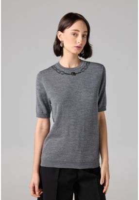 Solid Knitted Short Sleeve Top