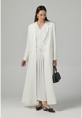 Solid Notched Collar Abaya