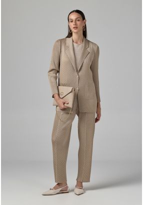 Straight Cut Pleated Trousers