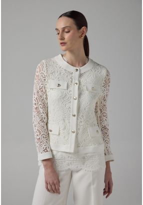 Solid Floral Lace Jacket