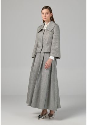 Contrast Flared Sequin Skirt