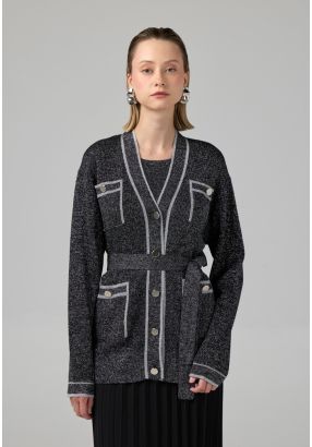 Long Sleeves Knitted Belted Cardigan
