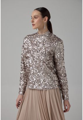 Sequin Long Sleeve Blouse 