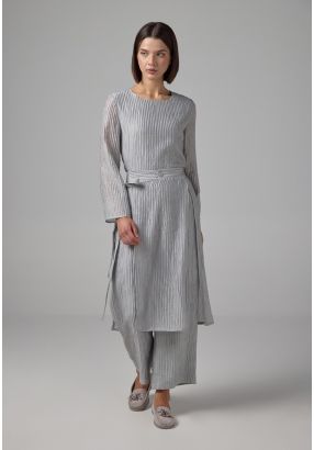 Textured Overlay Solid Trousers