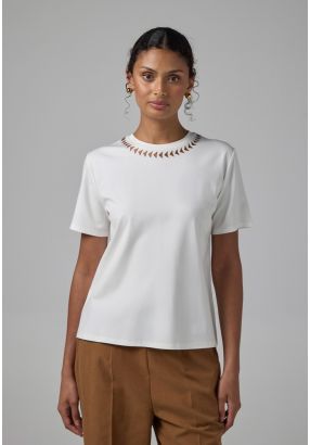 Geometric Embroidered T-Shirt