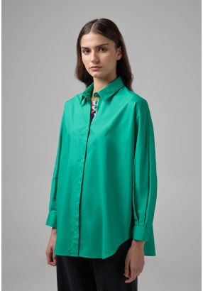 Solid Long Kimono Sleeve Shirt