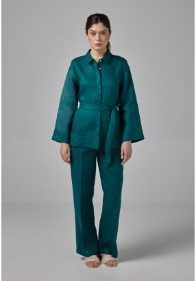 Elasticated Waist Linen Trousers