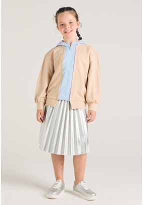 Solid Pleated Skirt