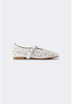 Laser Cut PU Leather Ballet Flats