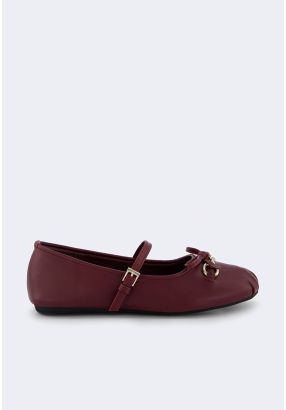 Flat PU Leather Ballerinas