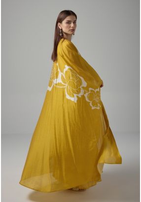 Floral Printed Oversize Maxi Abaya