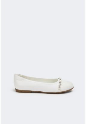 Suede Detailed Flat Ballerina